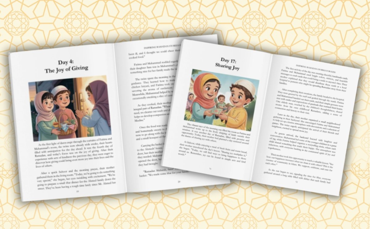 Inside pages of Inspiring Ramadan Stories for Kids - sample spread
